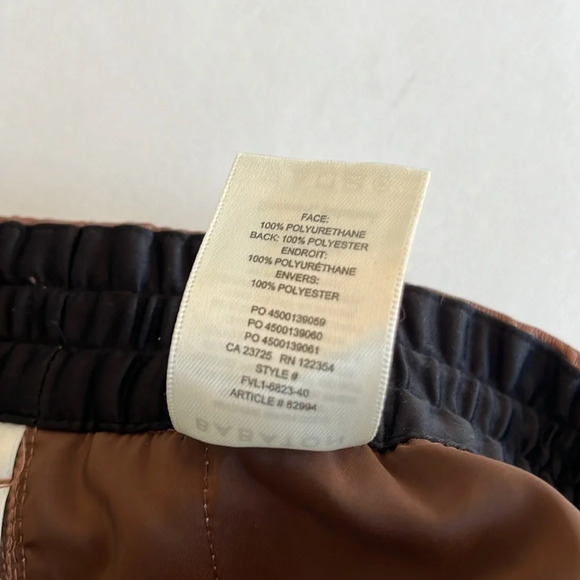 Babaton Zedel Vegan Leather Joggers Size Large, Cognac  Color. Streetwear - Picture 6 of 11